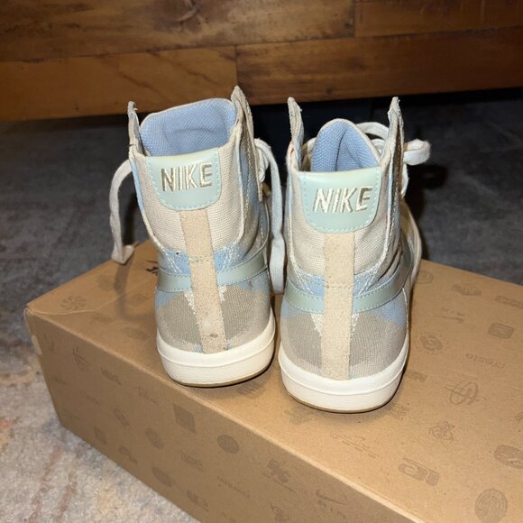 Wmns Nike Blazer Mid, Canvas Sneakers, Blue/Tan/Grey Sz 7, Vintage 2008-2009 - Picture 4 of 7